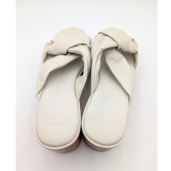 Pure Donna Karan Adalee Platform Sandal Women's White Leather Size US7M EU37.5B - Picture 11 of 14